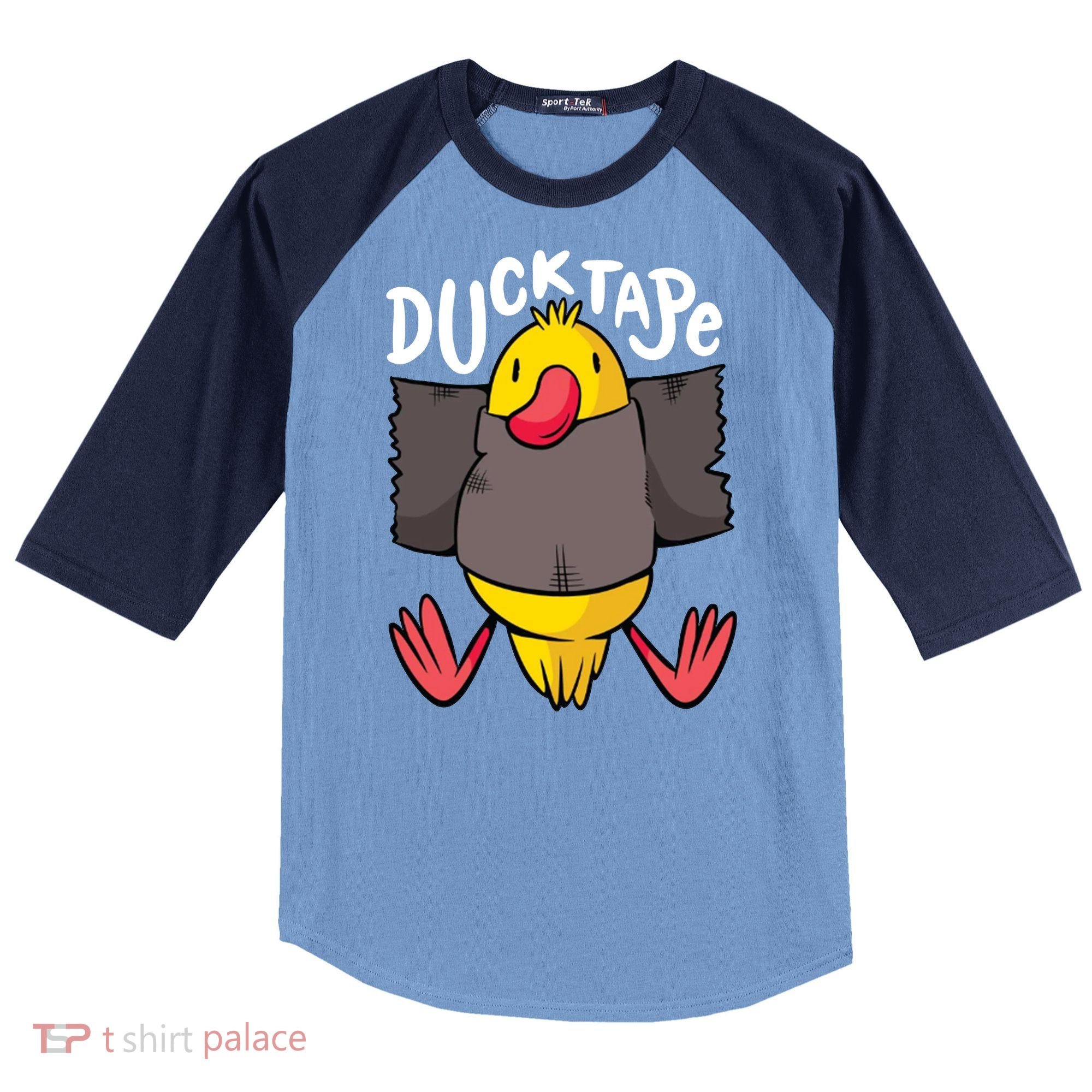 Ducktape Duck Trap Funny Duct Tape Raglan Baseball Sleeve Shirt