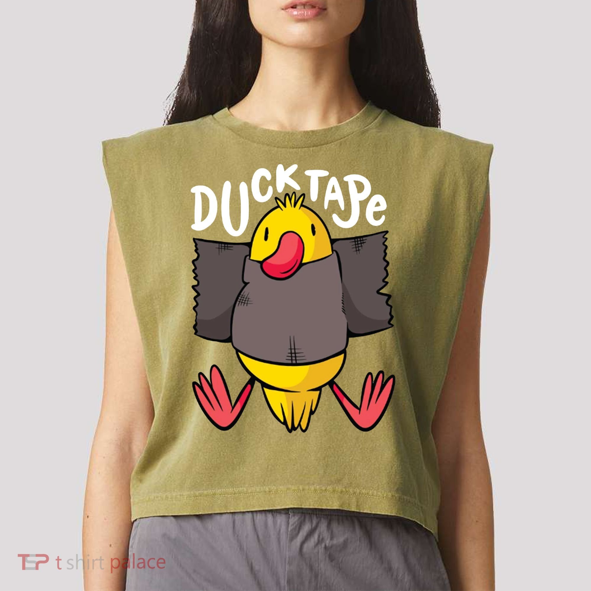 Ducktape Duck Trap Funny Duct Tape Garment-Dyed Women's Muscle Tee