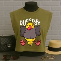 Ducktape Duck Trap Funny Duct Tape Garment-Dyed Women's Muscle Tee thumb 3