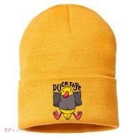 Ducktape Duck Trap Funny Duct Tape Sustainable Knit Beanie thumb 0