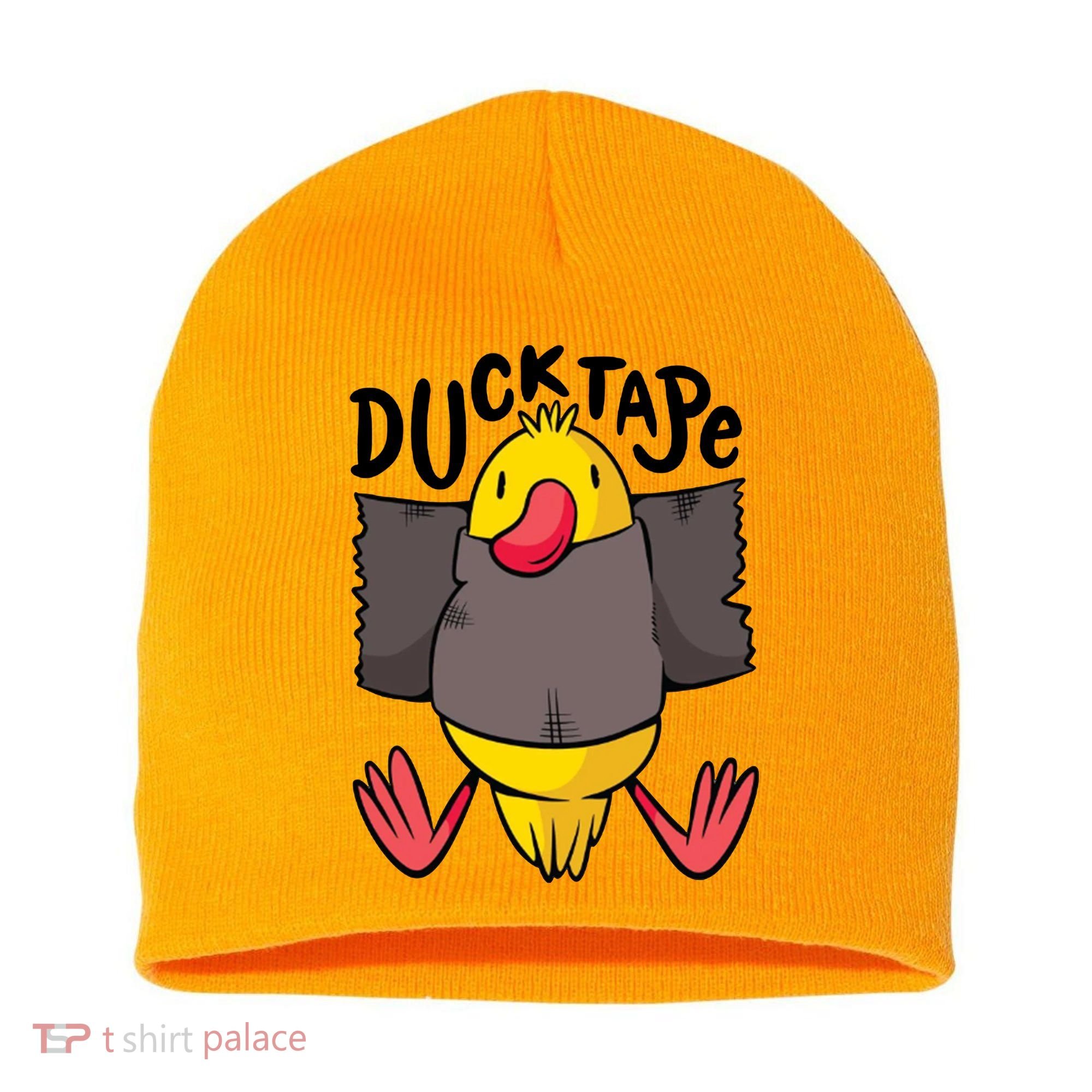 Ducktape Duck Trap Funny Duct Tape Short Acrylic Beanie