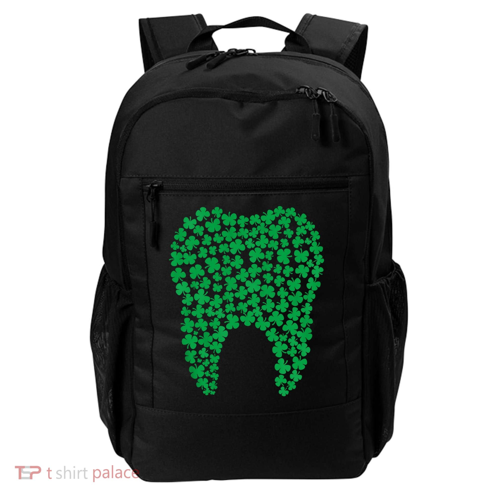 Dental Dentist Tooth Green Shamrocks St PatrickS Day Gift Backpack