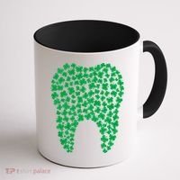 Dental Dentist Tooth Green Shamrocks St PatrickS Day Gift Coffee Mug thumb 1
