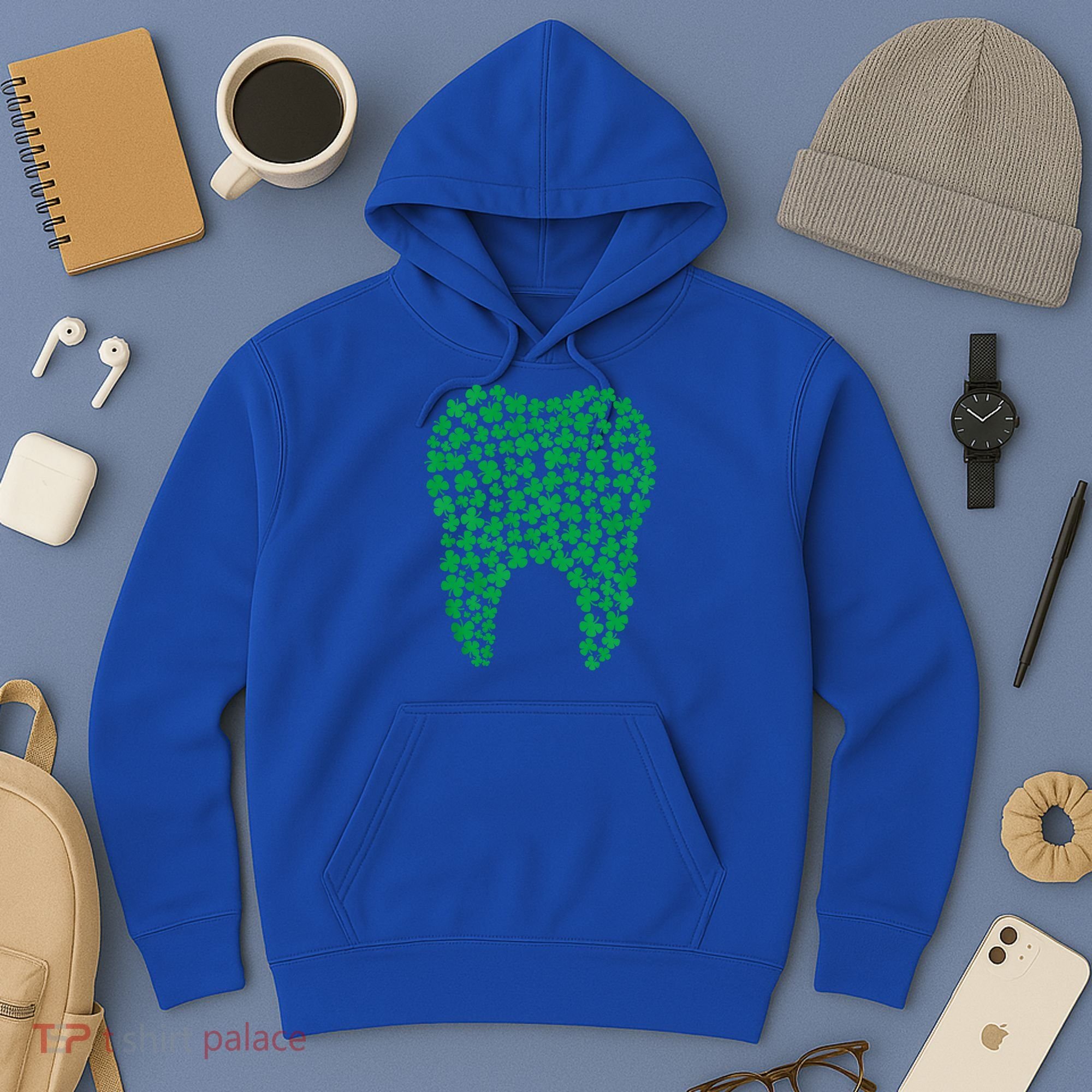 Dental Dentist Tooth Green Shamrocks St PatrickS Day Gift Hoodie