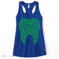 Dental Dentist Tooth Green Shamrocks St PatrickS Day Gift Women's Tank Top thumb 0