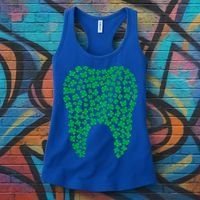 Dental Dentist Tooth Green Shamrocks St PatrickS Day Gift Women's Tank Top thumb 3