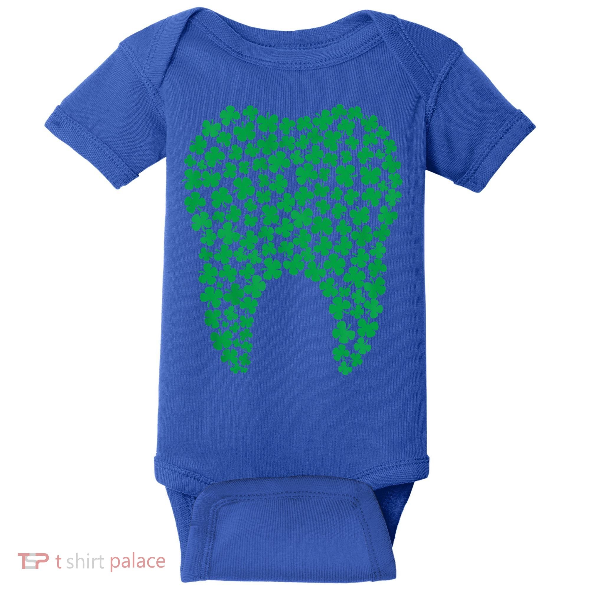 Dental Dentist Tooth Green Shamrocks St PatrickS Day Gift Baby Bodysuit