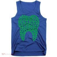 Dental Dentist Tooth Green Shamrocks St PatrickS Day Gift Tank Top thumb 0