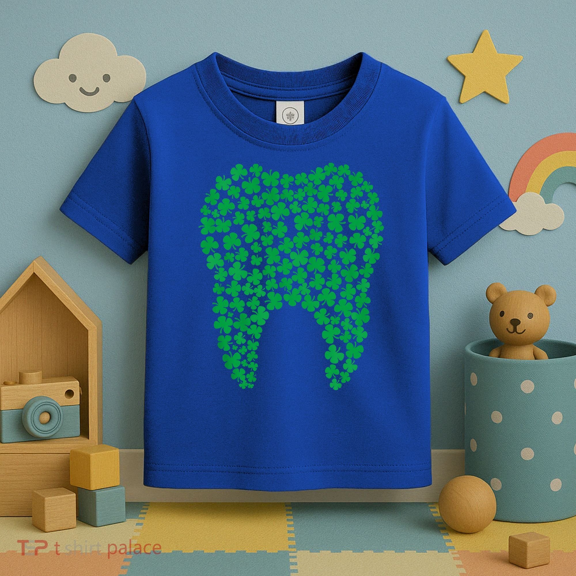 Dental Dentist Tooth Green Shamrocks St PatrickS Day Gift Toddler T-Shirt