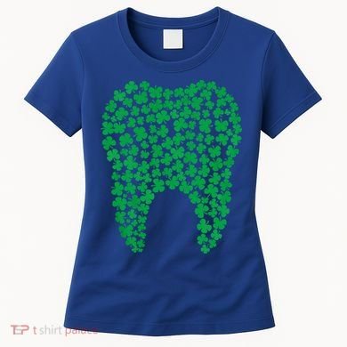 Dental Dentist Tooth Green Shamrocks St PatrickS Day Gift Women's T-Shirt