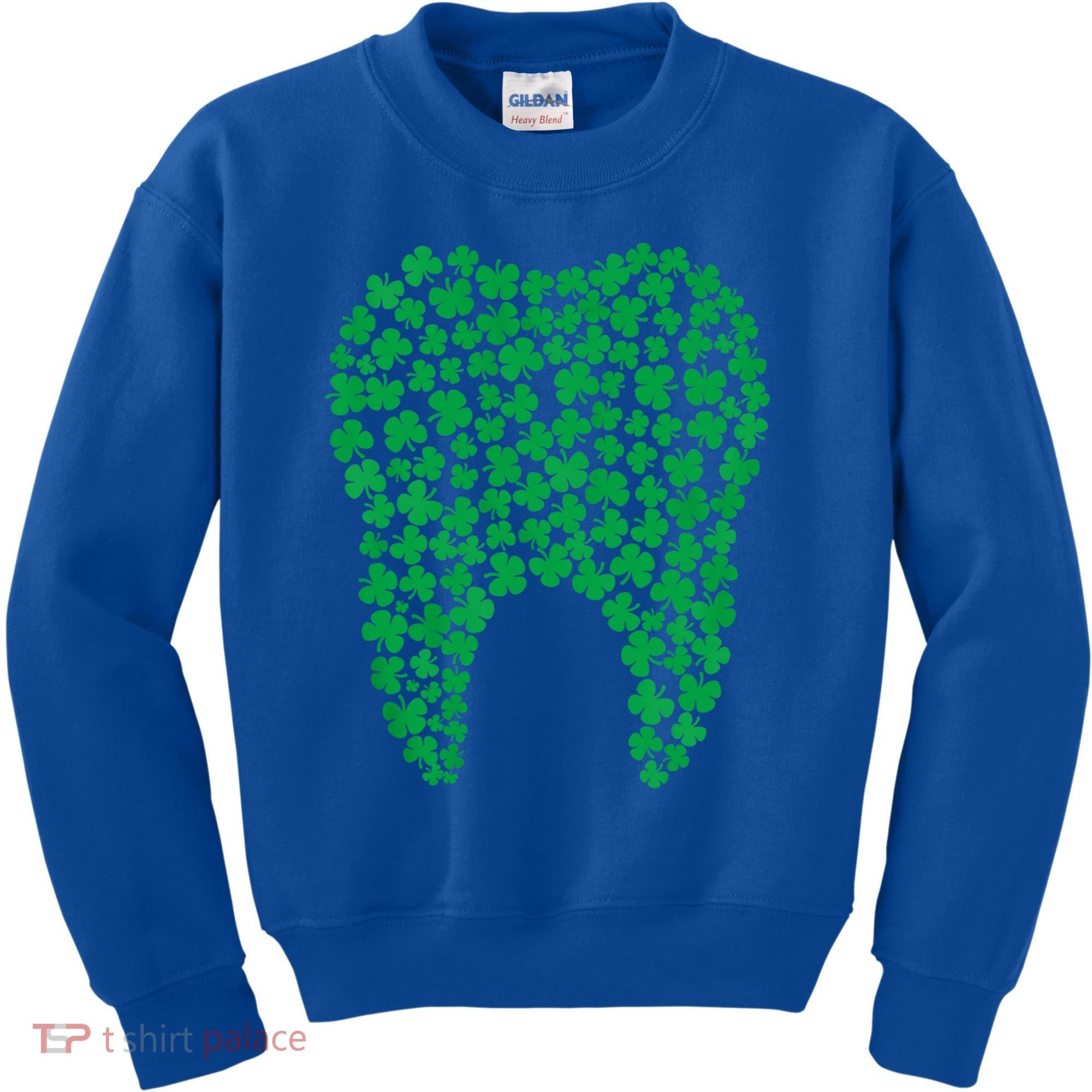 Dental Dentist Tooth Green Shamrocks St PatrickS Day Gift Kids Sweatshirt