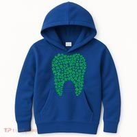 Dental Dentist Tooth Green Shamrocks St PatrickS Day Gift Kids Hoodie thumb 0
