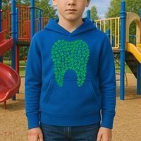 Dental Dentist Tooth Green Shamrocks St PatrickS Day Gift Kids Hoodie thumb 2