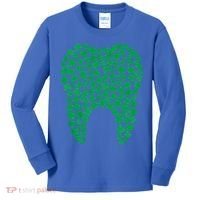 Dental Dentist Tooth Green Shamrocks St PatrickS Day Gift Kids Long Sleeve Shirt thumb 0