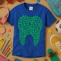 Dental Dentist Tooth Green Shamrocks St PatrickS Day Gift Kids T-Shirt thumb 3