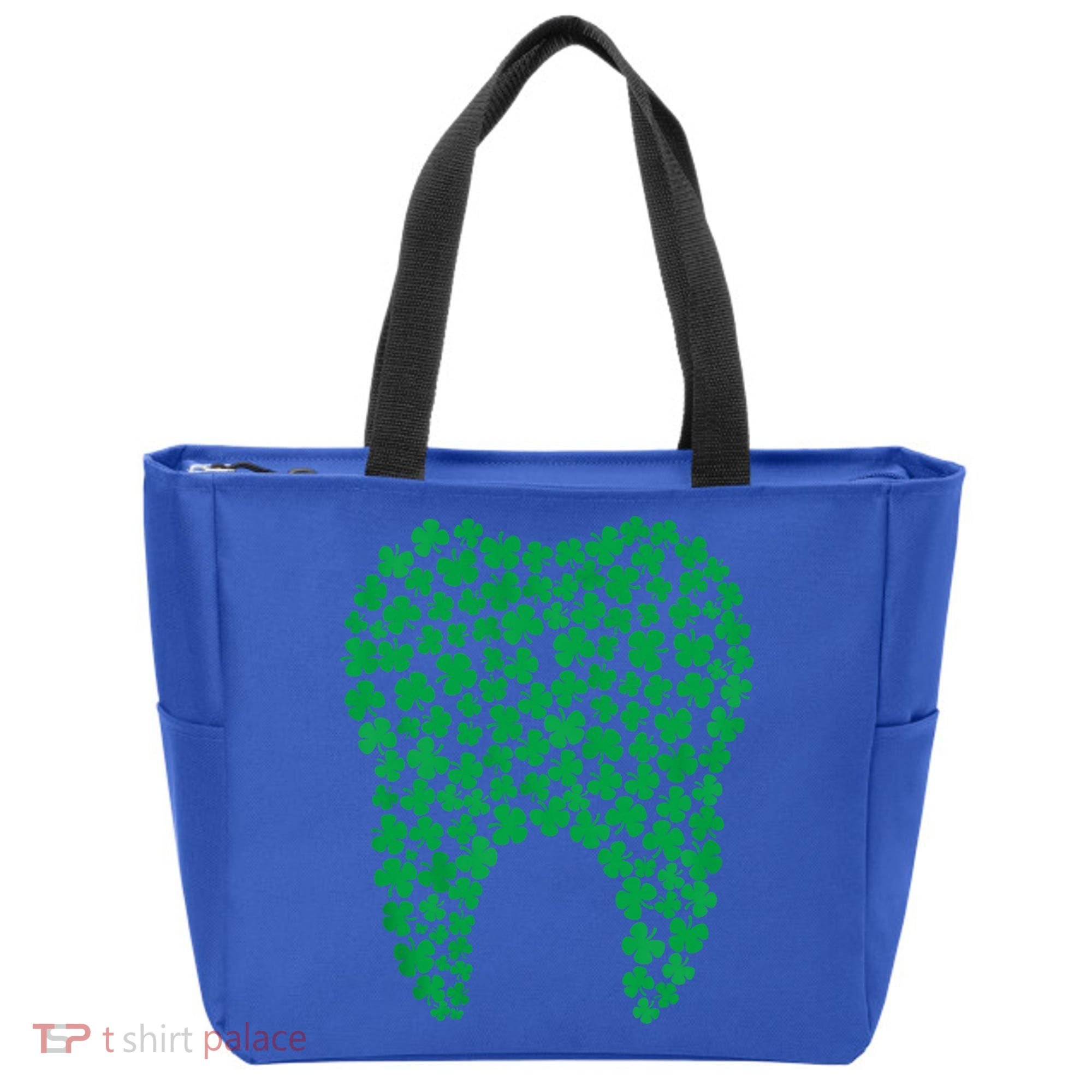 Dental Dentist Tooth Green Shamrocks St PatrickS Day Gift Tote Bag