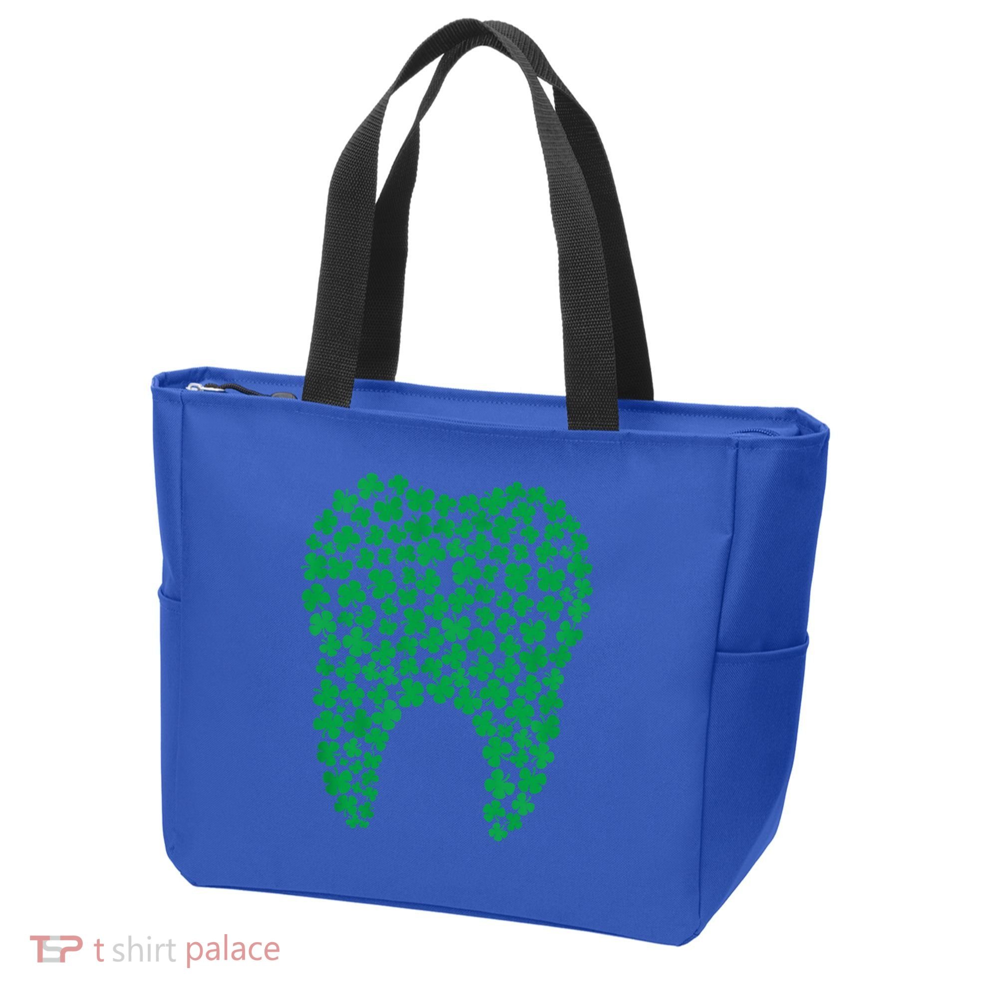 Dental Dentist Tooth Green Shamrocks St PatrickS Day Gift Tote Bag