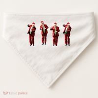 Dancing Donald Trump Santa Christmas Dance USA-Made Doggie Bandana thumb 0