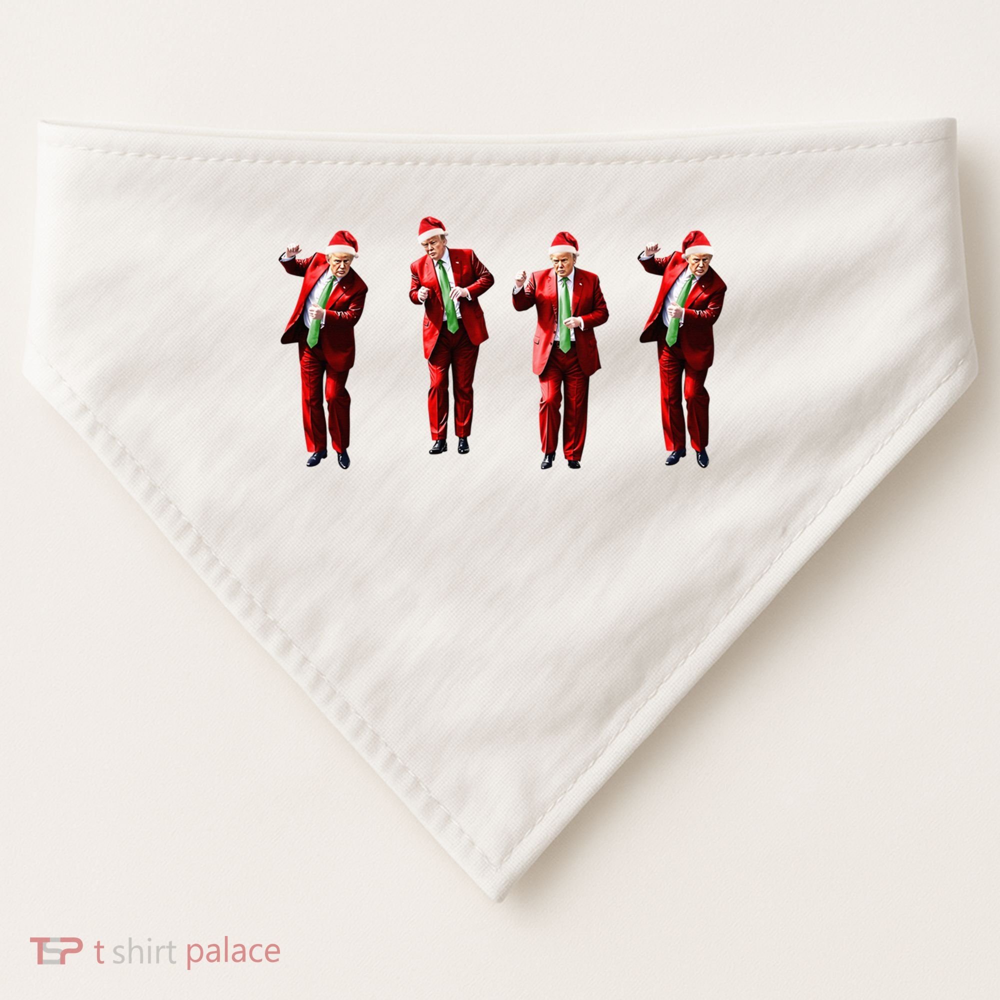 Dancing Donald Trump Santa Christmas Dance USA-Made Doggie Bandana
