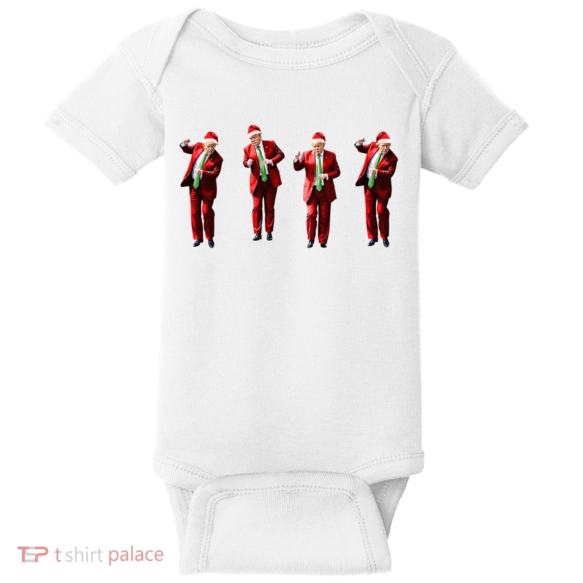 Dancing Donald Trump Santa Christmas Dance Baby Bodysuit