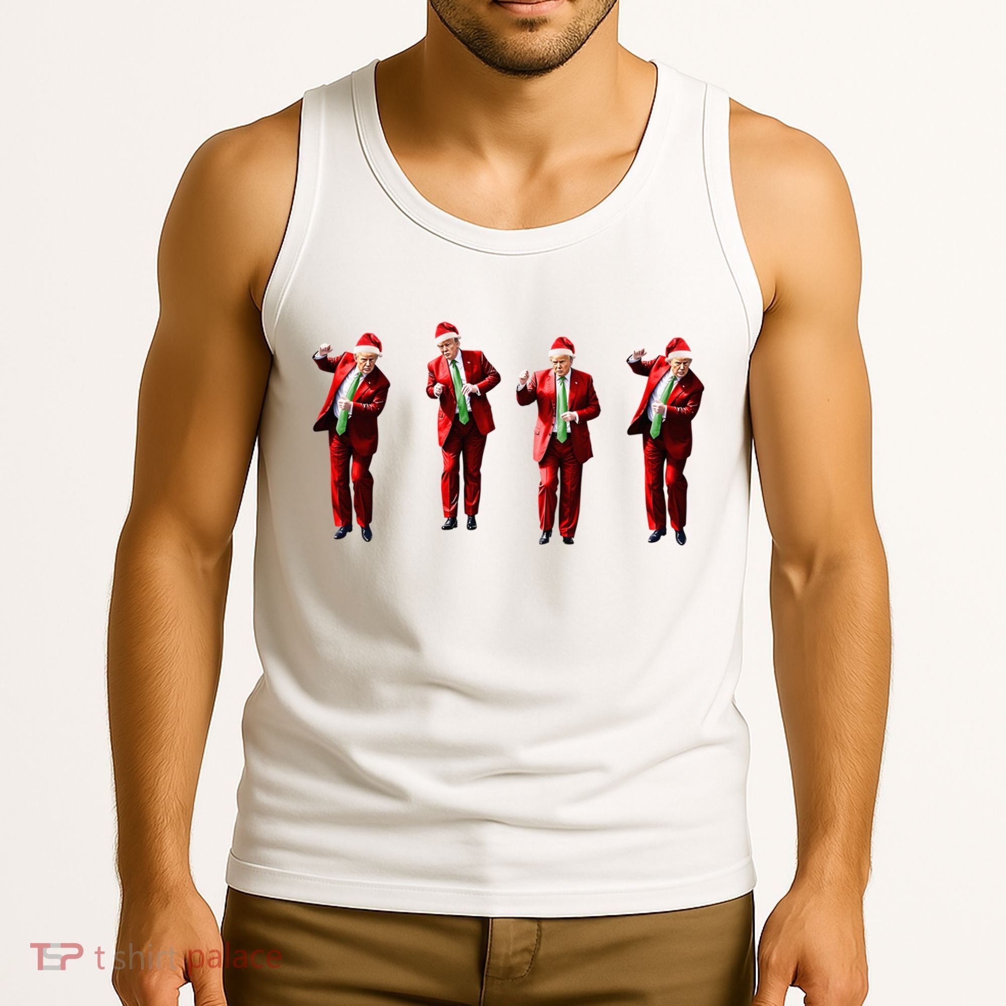 Dancing Donald Trump Santa Christmas Dance Tank Top