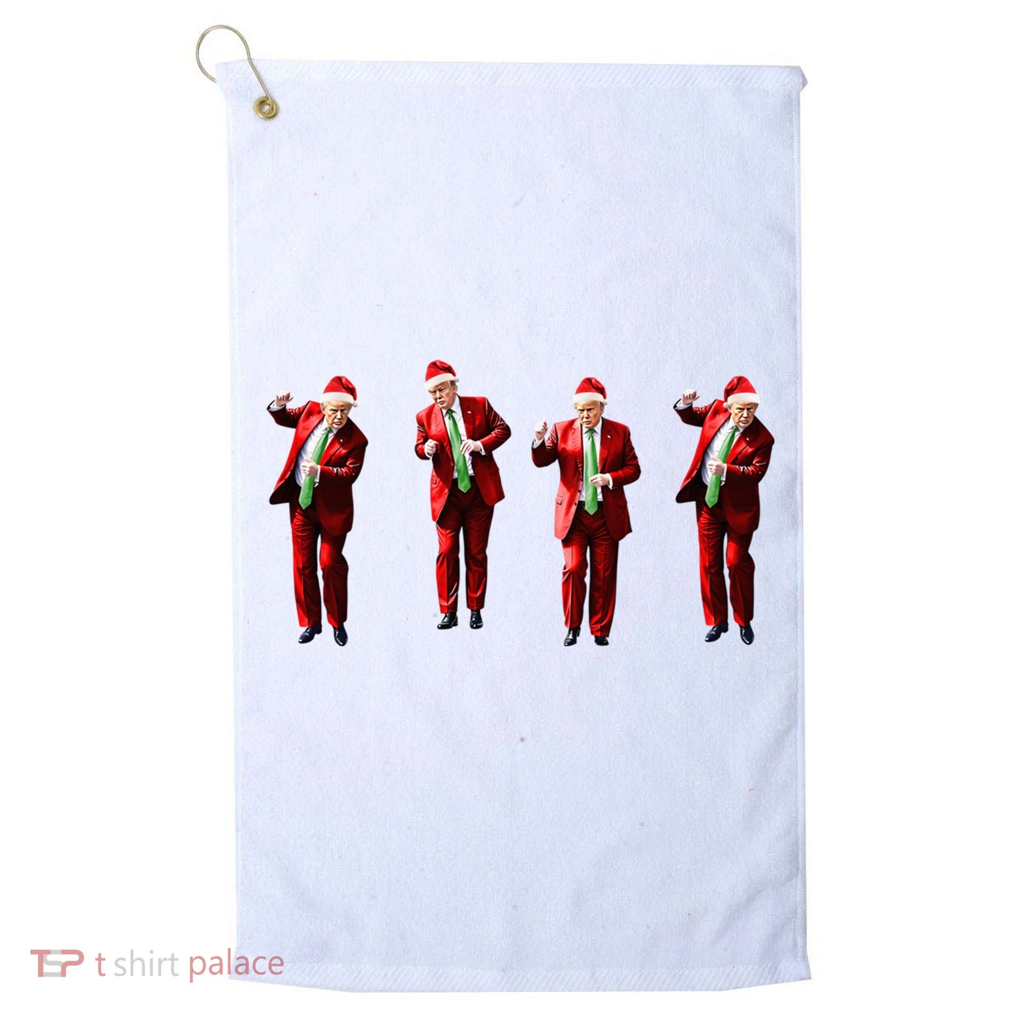 Dancing Donald Trump Santa Christmas Dance Golf Towel