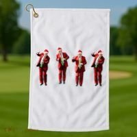 Dancing Donald Trump Santa Christmas Dance Golf Towel thumb 1