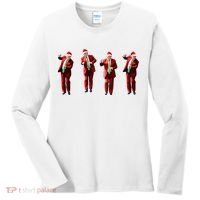 Dancing Donald Trump Santa Christmas Dance Women's Long Sleeve Shirt thumb 0