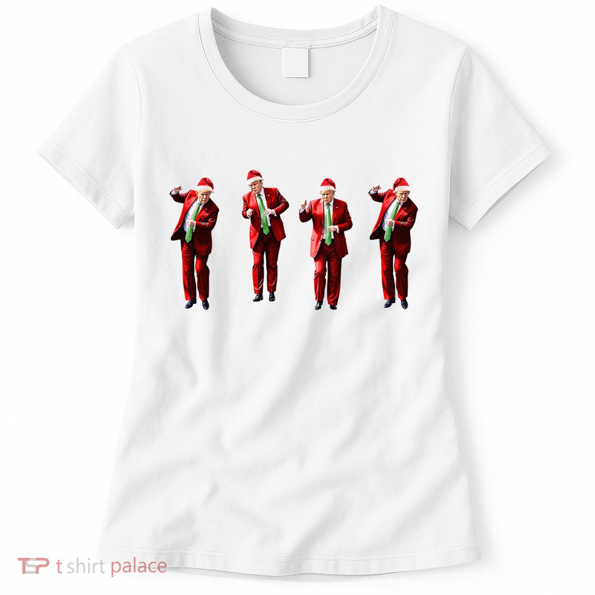 Dancing Donald Trump Santa Christmas Dance Women's T-Shirt