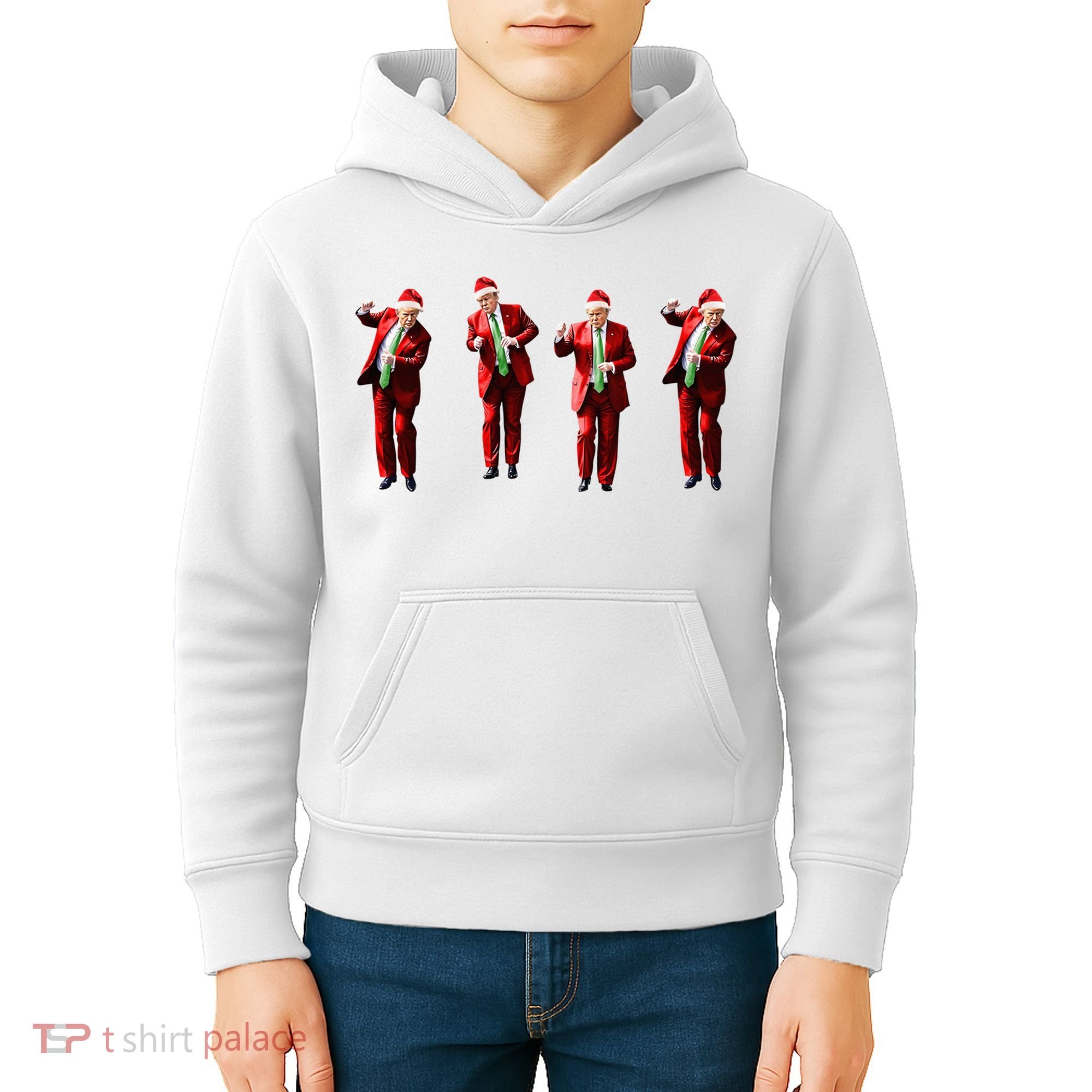 Dancing Donald Trump Santa Christmas Dance Kids Hoodie