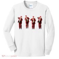 Dancing Donald Trump Santa Christmas Dance Kids Long Sleeve Shirt thumb 0