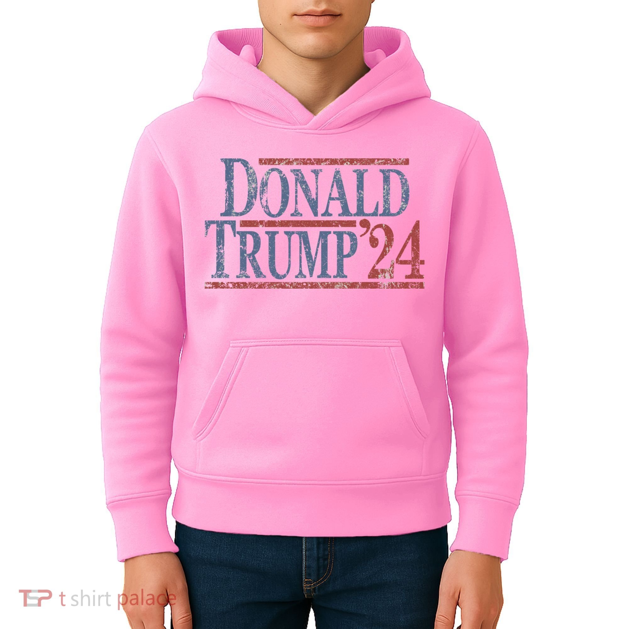 Distressed Donald Trump 2024 Kids Hoodie