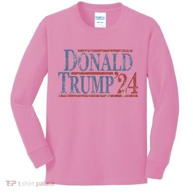Distressed Donald Trump 2024 Kids Long Sleeve Shirt