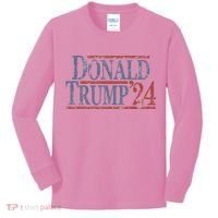 Distressed Donald Trump 2024 Kids Long Sleeve Shirt thumb 0