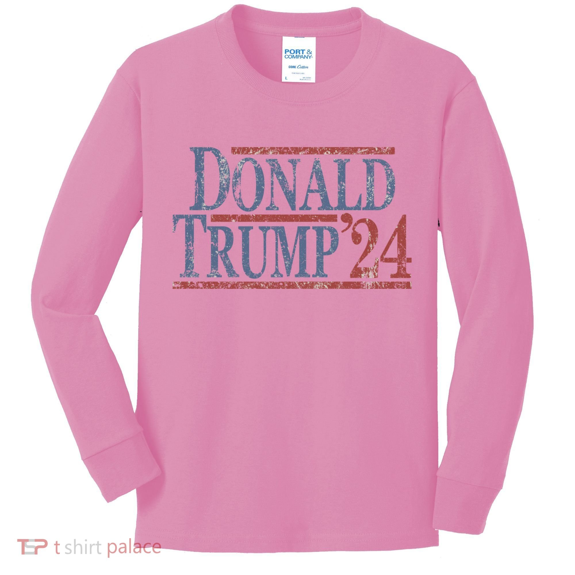 Distressed Donald Trump 2024 Kids Long Sleeve Shirt