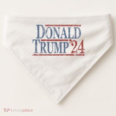 Distressed Donald Trump 2024 USA-Made Doggie Bandana