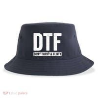 DTF Dirty Thirty & Flirty Funny 30th Birthday G Sustainable Bucket Hat thumb 0