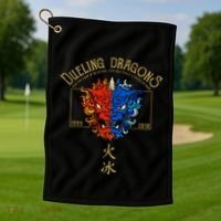 Dueling Dragons Tribute Defunct Roller Coaster Golf Towel thumb 1