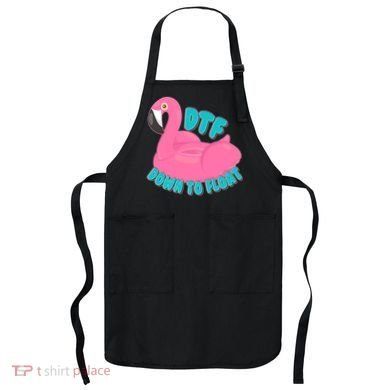 Dtf Down To Float Vacation Time Flamingo Floatie Apron