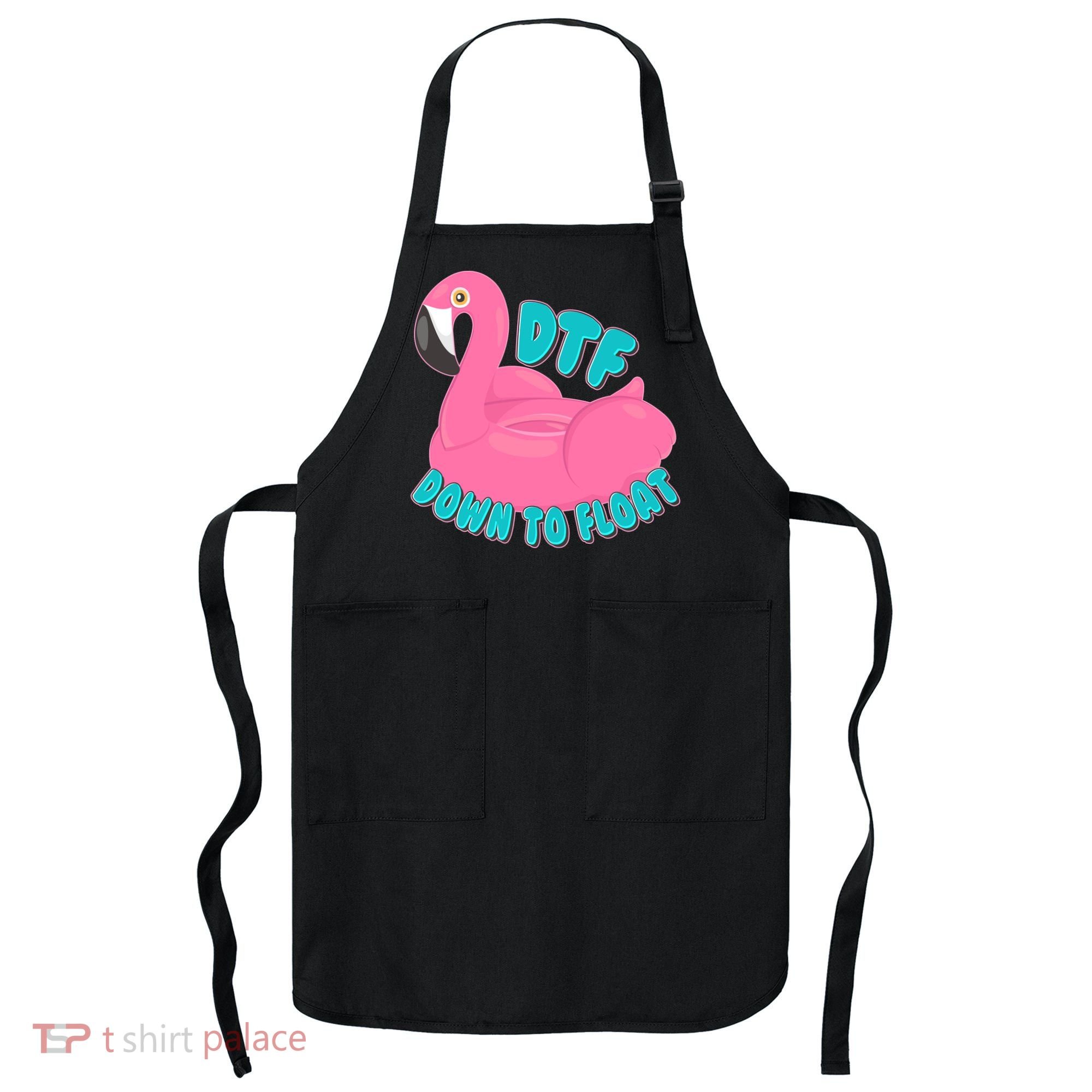 Dtf Down To Float Vacation Time Flamingo Floatie Apron