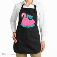 Dtf Down To Float Vacation Time Flamingo Floatie Apron thumb 2