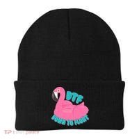 Dtf Down To Float Vacation Time Flamingo Floatie Beanie thumb 0