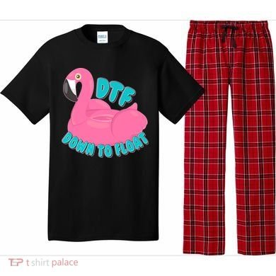 Dtf Down To Float Vacation Time Flamingo Floatie Pajama Set