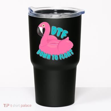 Dtf Down To Float Vacation Time Flamingo Floatie Tumbler