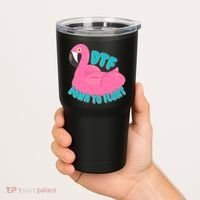 Dtf Down To Float Vacation Time Flamingo Floatie Tumbler thumb 2