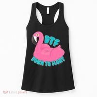 Dtf Down To Float Vacation Time Flamingo Floatie Women's Tank Top thumb 0