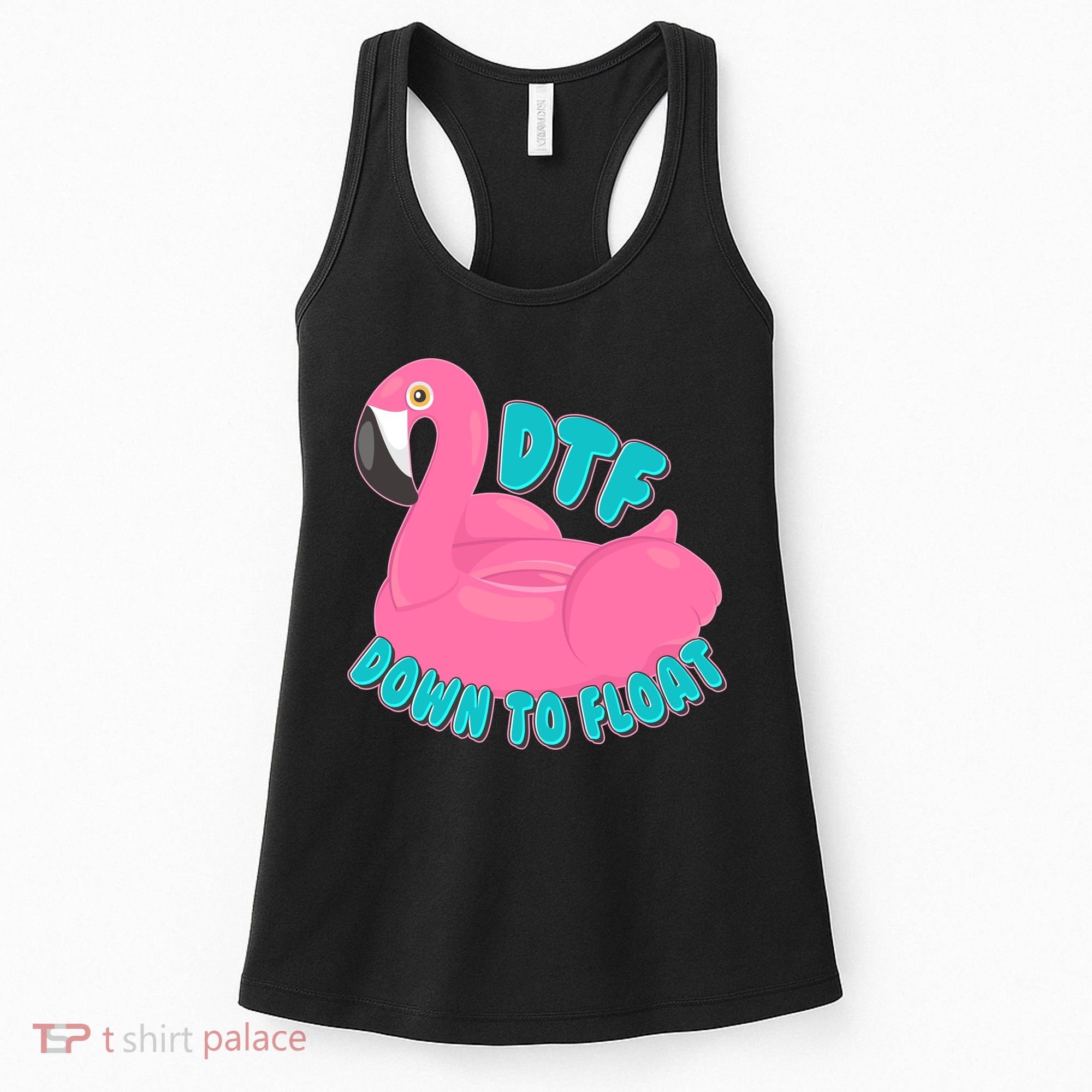 Dtf Down To Float Vacation Time Flamingo Floatie Women's Tank Top