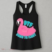 Dtf Down To Float Vacation Time Flamingo Floatie Women's Tank Top thumb 3