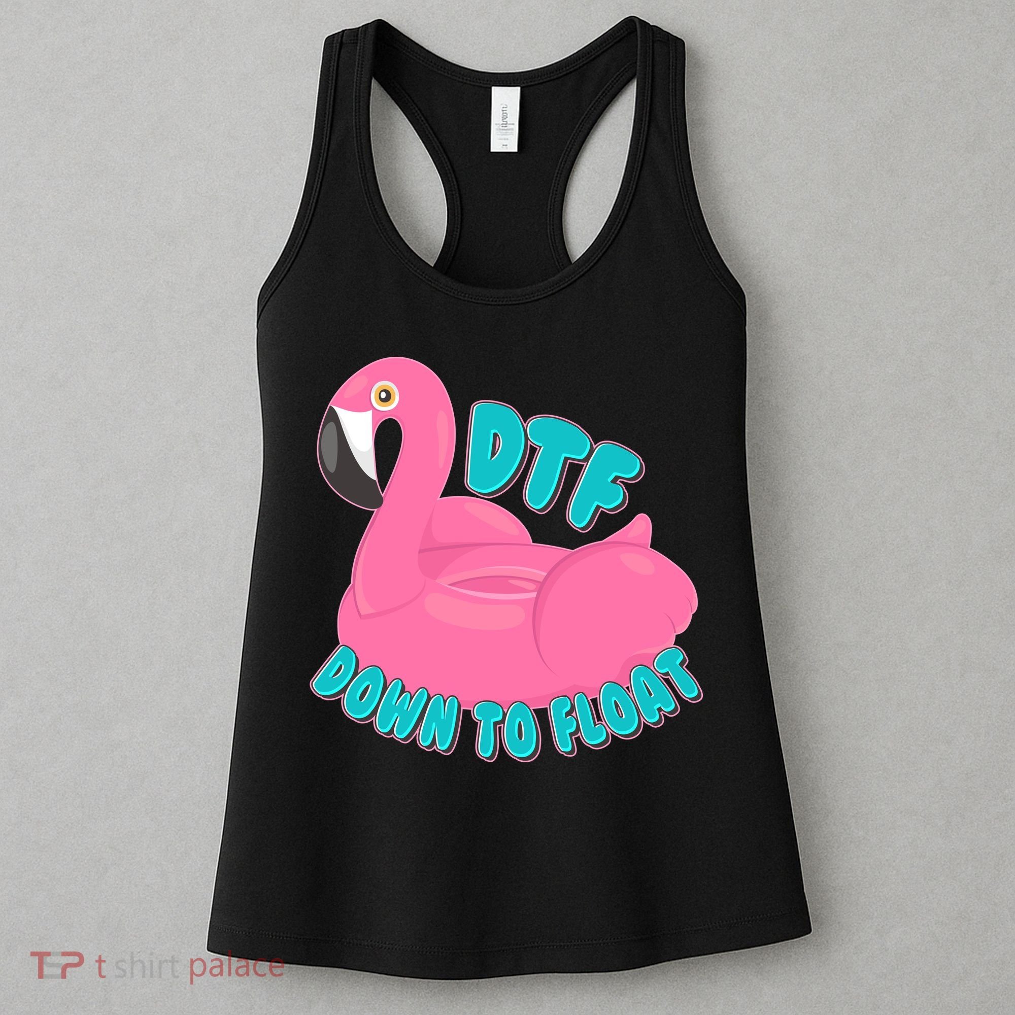 Dtf Down To Float Vacation Time Flamingo Floatie Women's Tank Top