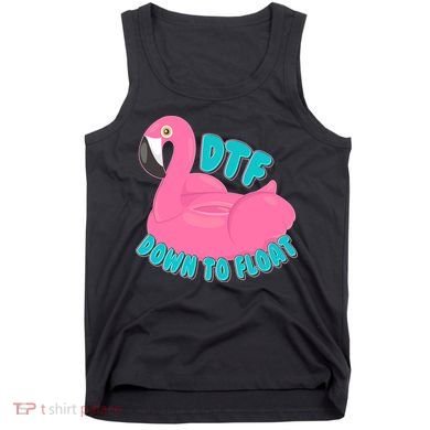 Dtf Down To Float Vacation Time Flamingo Floatie Tank Top